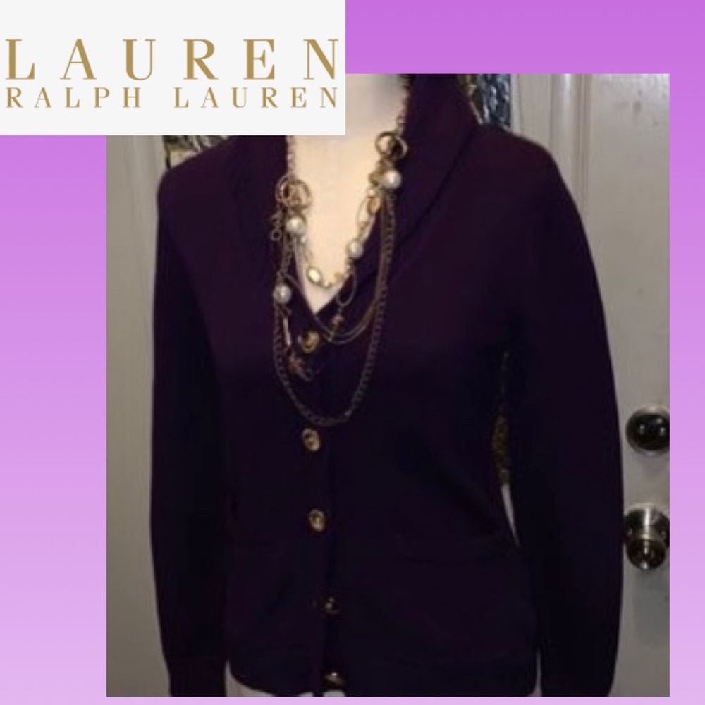 Ralph Lauren Purple Button Down Sweater!